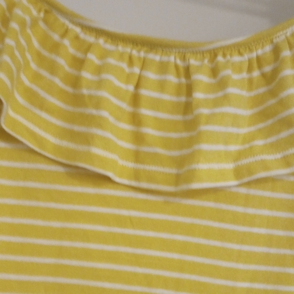 Yellow Striped Ruffle Top - Picture 5 of 5